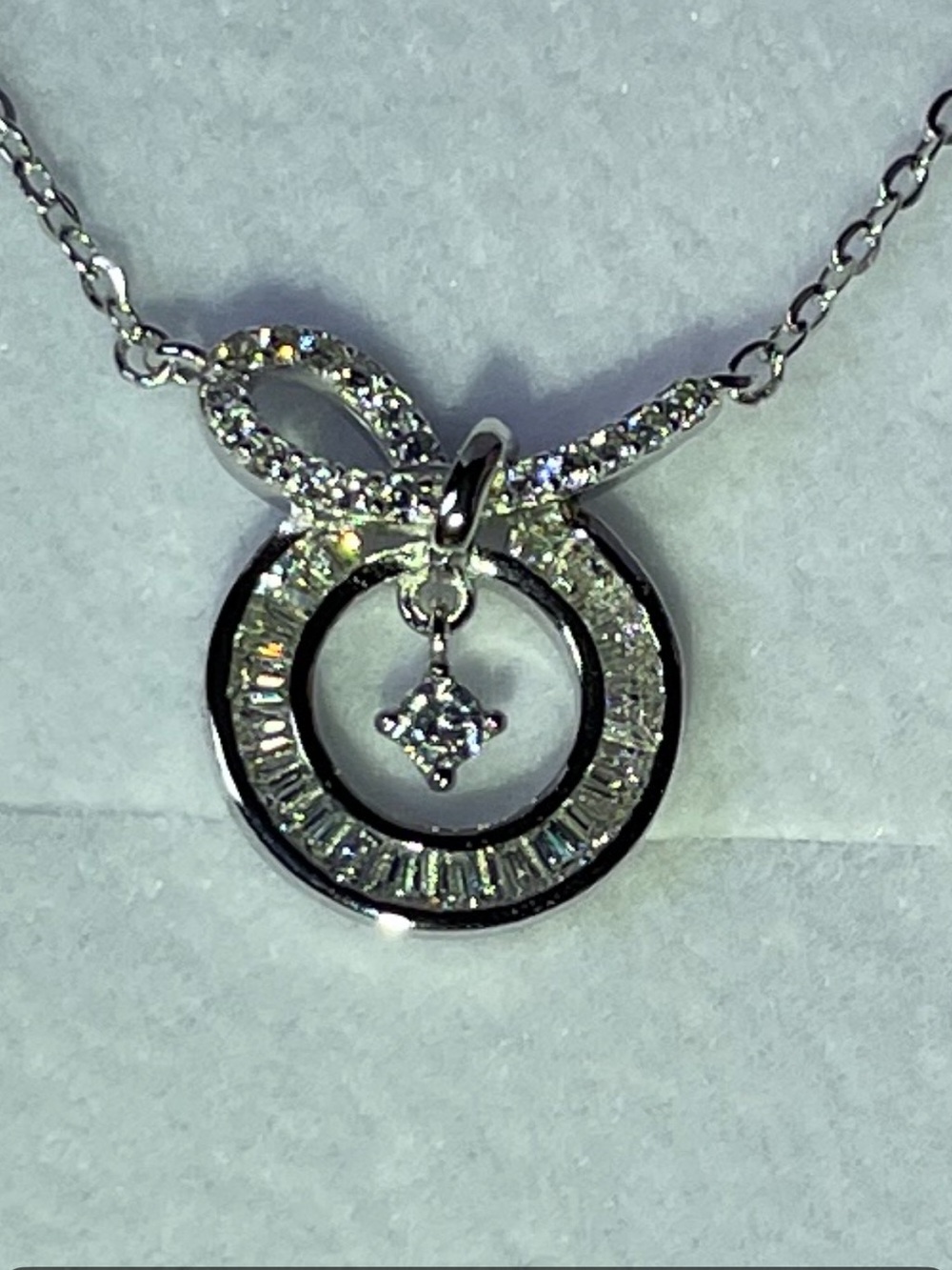 NWT Sterling Silver .925 White Pendant Necklace - Fine Jewelry.  18”